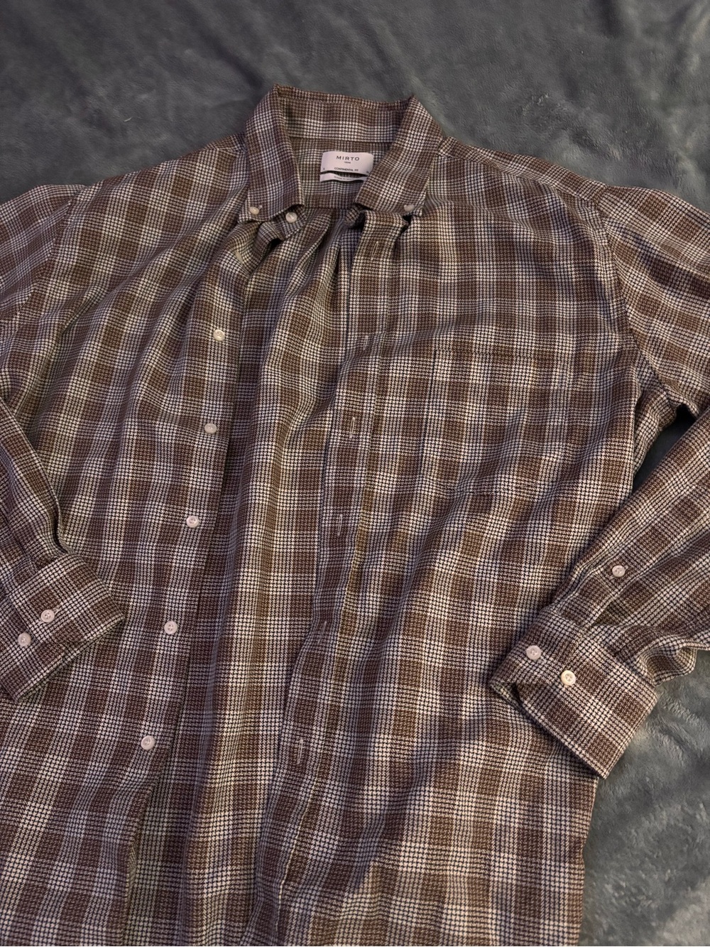 Mirto Plaid Button-Down Shirt - Brown Check